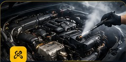 Lavado a vapor de motor